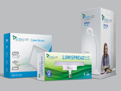 Syska LED panel light packaging