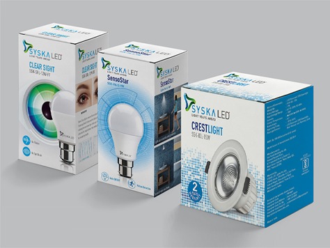 Syska LED downlighter packaging