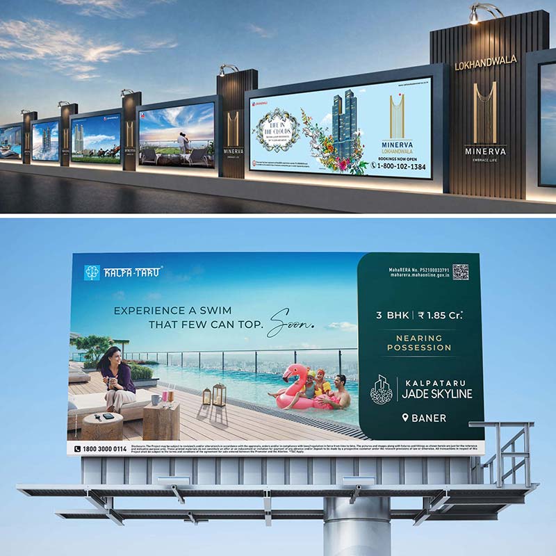 Kalpataru and Minerva real estate outdoor campaigns by IBD